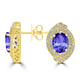 3.6ct Oval Tanzanite Earring with 0.76 cttw Diamond