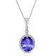 3.25ct Oval Tanzanite Pendant with 0.18 cttw Diamond