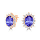 3.6ct Oval Tanzanite Earring with 0.64 cttw Diamond