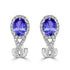 2.4ct Oval Tanzanite Halo Earring with 0.58 cttw Diamond