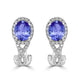 2.4ct Oval Tanzanite Halo Earring with 0.58 cttw Diamond