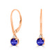 1.12ct Round Tanzanite Dangle Earring with 0.07 cttw Diamond