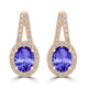 2.4ct Oval Tanzanite Halo Earring with 0.63 cttw Diamond