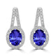 2.4ct Oval Tanzanite Halo Earring with 0.63 cttw Diamond