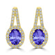 2.4ct Oval Tanzanite Halo Earring with 0.63 cttw Diamond