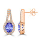 2.4ct Oval Tanzanite Halo Earring with 0.63 cttw Diamond