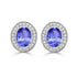 7.8ct Oval Tanzanite Earring with 0.75 cttw Diamond