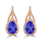 4.1ct Pear Tanzanite Halo Earring with 0.47 cttw Diamond