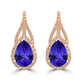 4.1ct Pear Tanzanite Halo Earring with 0.47 cttw Diamond