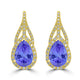 4.1ct Pear Tanzanite Halo Earring with 0.47 cttw Diamond