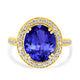 5ct Oval Tanzanite Ring with 0.55 cttw Diamond