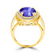 5ct Oval Tanzanite Ring with 0.55 cttw Diamond