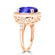 5ct Oval Tanzanite Ring with 0.55 cttw Diamond