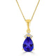 2.05ct Pear Tanzanite Pendant with 0.06 cttw Diamond