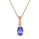 0.76ct Oval Tanzanite Pendant with 0.04 cttw Diamond