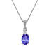 0.76ct Oval Tanzanite Pendant with 0.04 cttw Diamond