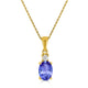 0.76ct Oval Tanzanite Pendant with 0.04 cttw Diamond