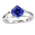 1.25ct Cushion Tanzanite Ring With .03ctw Diamonds 14k White Gold & 18k White Gold