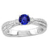 0.45ct Round Tanzanite Ring With 0.18ctw Diamonds in 14k White Gold