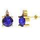 0.44ctw Round Tanzanite Earring With 0.28ctw Diamonds in 14k Gold