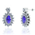 0.36ctw Oval Tanzanite Earring With 0.35ctw Diamonds in 14k Gold