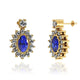 0.36ctw Oval Tanzanite Earring With 0.35ctw Diamonds in 14k Gold