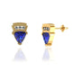 0.50ctw Trillion Tanzanite Earring With 0.04ctw Diamonds in 14k Gold & 18k Gold