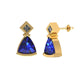 0.50ctw Trillion Tanzanite Earring With 0.02ctw Diamonds in 14k Gold & 18k Gold