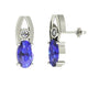0.36ctw Oval Tanzanite Earring With 0.02ctw Diamonds in Gold