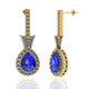 1.9ctw Pear Tanzanite Earring With 0.71ctw Diamonds in Two Tone Gold