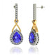 1.9ctw Pear Tanzanite Earring With 0.68ctw Diamonds in 18k Two Tone Gold