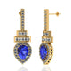 1.9ctw Pear Tanzanite Earring With 0.89ctw Diamonds in 18k Gold