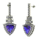 2ctw Trillion Tanzanite Earring With 2ctw Diamonds in Gold