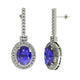 3.10 ctw Oval Tanzanite Earring With 0.99ctw Diamonds in 14k Gold