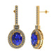 3.10 ctw Oval Tanzanite Earring With 0.99ctw Diamonds in 14k Gold