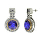 3.1 ctw Round Tanzanite Earring With 1.13ctw Diamonds in 14k Gold