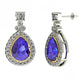 2.8ctw Pear Tanzanite Earring With 1.12ctw Diamonds in 14k Two Tone Gold