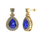 2.8ctw Pear Tanzanite Earring With 1.12ctw Diamonds in 14k Two Tone Gold