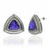 3ctw Trillion Tanzanite Earring With 1.16ctw Diamonds in 14k Gold
