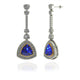 3ctw Trillion Tanzanite Earring With 1.06ctw Diamonds in 14k Two Tone Gold