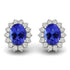 5.2ctw Oval Tanzanite Earring With 1.62ctw Diamonds in 14k White Gold
