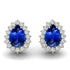 1.10 ctw Pear Tanzanite Earring With 0.32ctw Diamonds in 14k White Gold