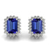 1.6ctw Emerald Cut Tanzanite Earring With 0.36ctw Diaomnds in 14k White Gold