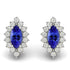 0.44cts Marquise Tanzanite Earring With 0.28ctw Diamonds in 14k White Gold