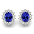 1.36ctw Oval Tanzanite Earring With 0.56ctw Diamonds in 14k White Gold