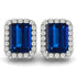 1.6cts Emerald Cut Tanzanite Earring With 0.32ctw Diamonds in 14k White Gold