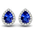 1.1cts Pear Tanzanite Earring With 0.256ctw Diamonds in 14K White Gold