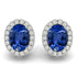 1.36ctw Oval Tanzanite Earring With 0.28ctw Diamonds in 14K White Gold
