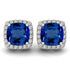 0.90ctw Cushion Tanzanite Earring With 0.32ctw Diamonds in 14K White Gold