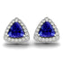 1.2ctw Trillion Tanzanite Earring With 0.28ctw Diamonds in 14K White Gold